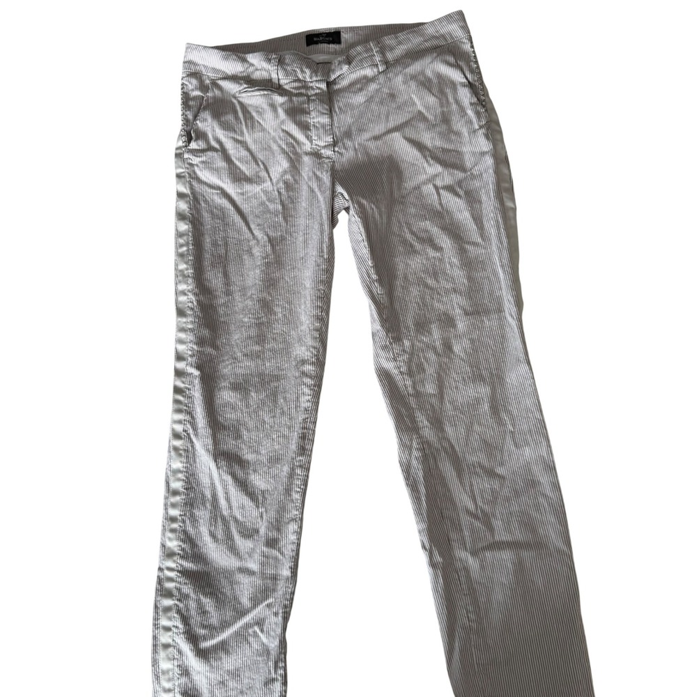 Mason's New York Slim capri Pants IT 46 Pinstripe Cotton/Linen Italian Designer‎